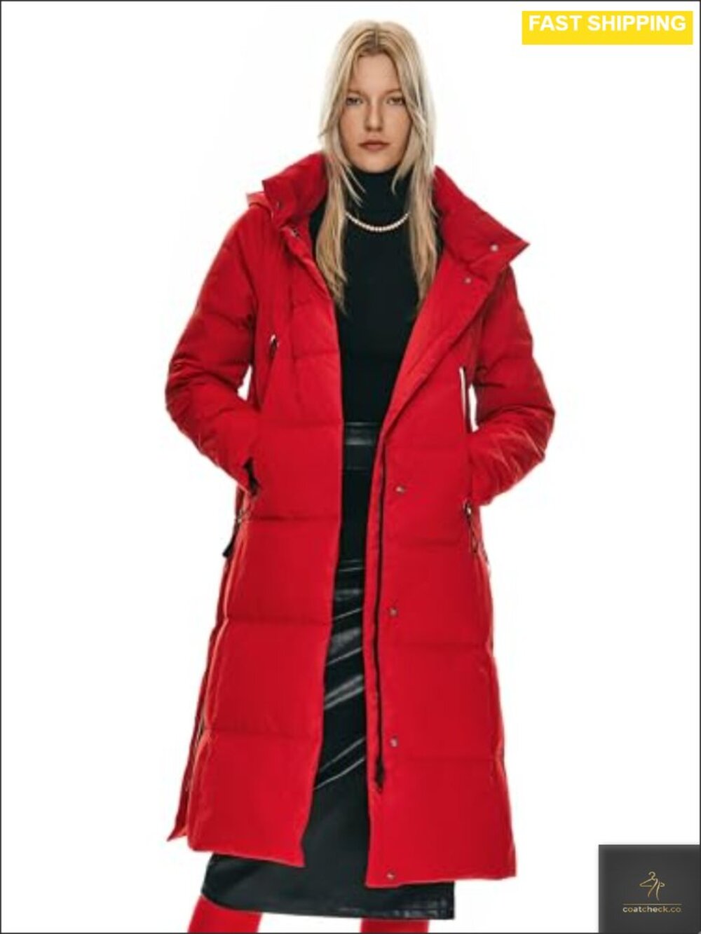Orolay Thickened Long Down Jacket Hooded Puffer Coat Side Zipper
